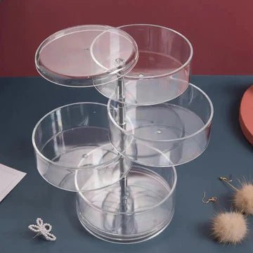 Transparent 360° Rotating Jewelry Box - 5 Layer - All-In-One Store