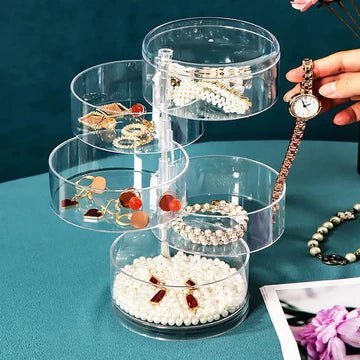 Transparent 360° Rotating Jewelry Box - 5 Layer - All-In-One Store