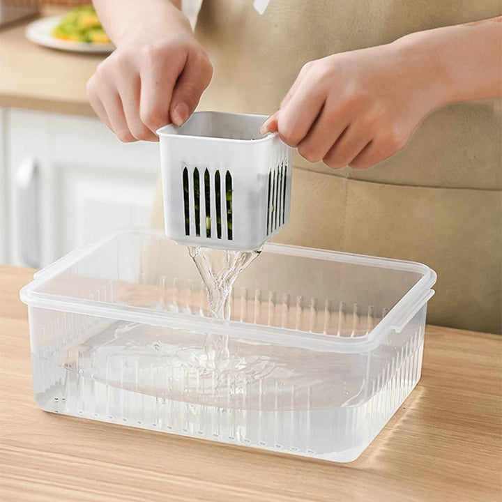 Vegetable & Fruit Storage Box With Lid - All-In-One Store