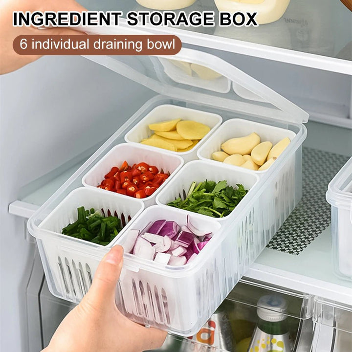 Vegetable & Fruit Storage Box With Lid - All-In-One Store