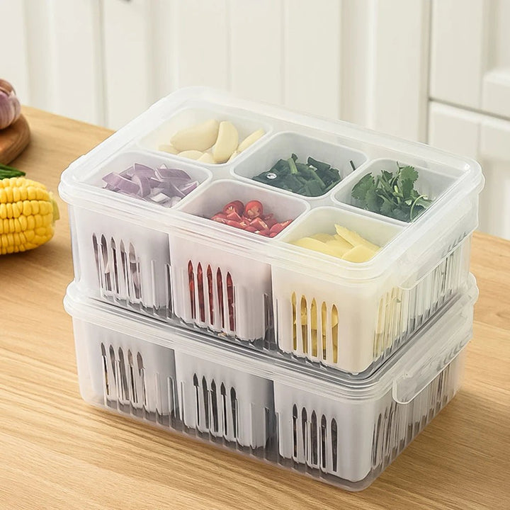 Vegetable & Fruit Storage Box With Lid - All-In-One Store