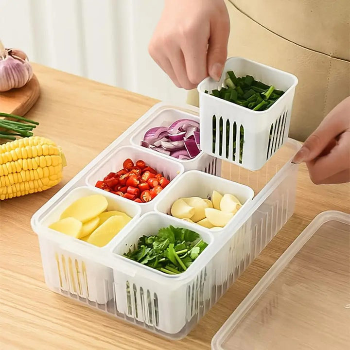 Vegetable & Fruit Storage Box With Lid - All-In-One Store