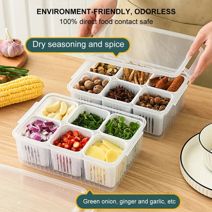 Vegetable & Fruit Storage Box With Lid - All-In-One Store