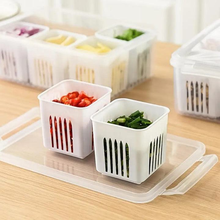 Vegetable & Fruit Storage Box With Lid - All-In-One Store