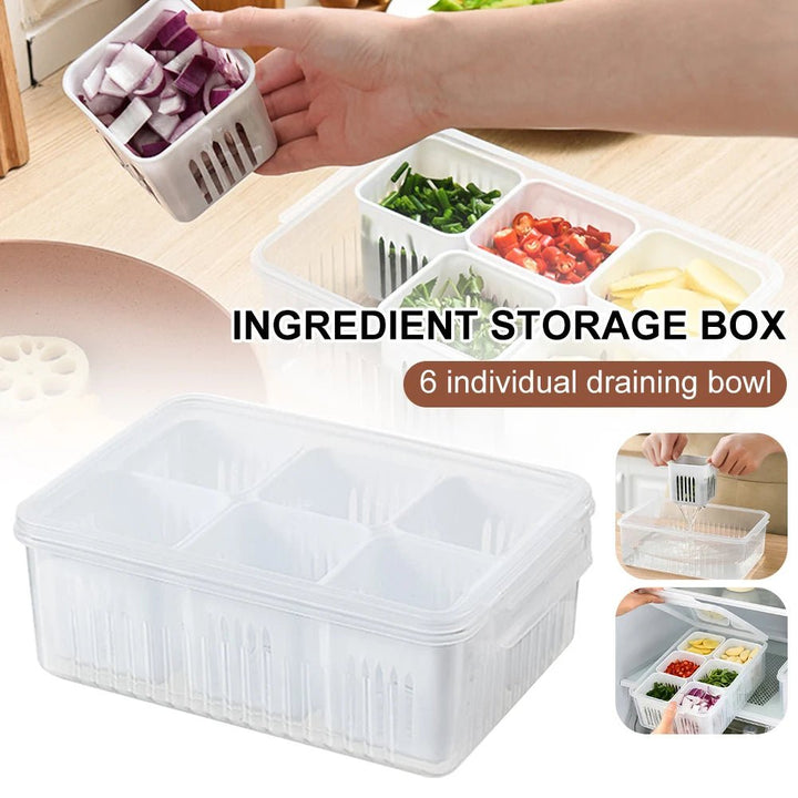 Vegetable & Fruit Storage Box With Lid - All-In-One Store