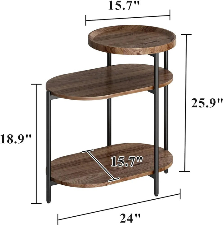 Wooden 3 tier side table - All-In-One Store