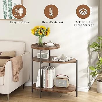 Wooden 3 tier side table - All-In-One Store